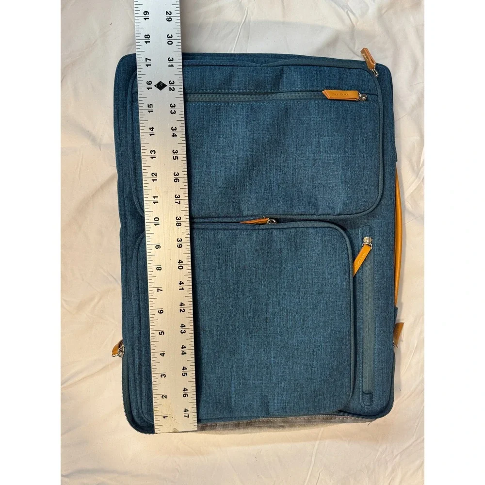 Mosiso Laptop Briefcase Bag Teal Blue Heather 15.6-16 Inch Messenger Case